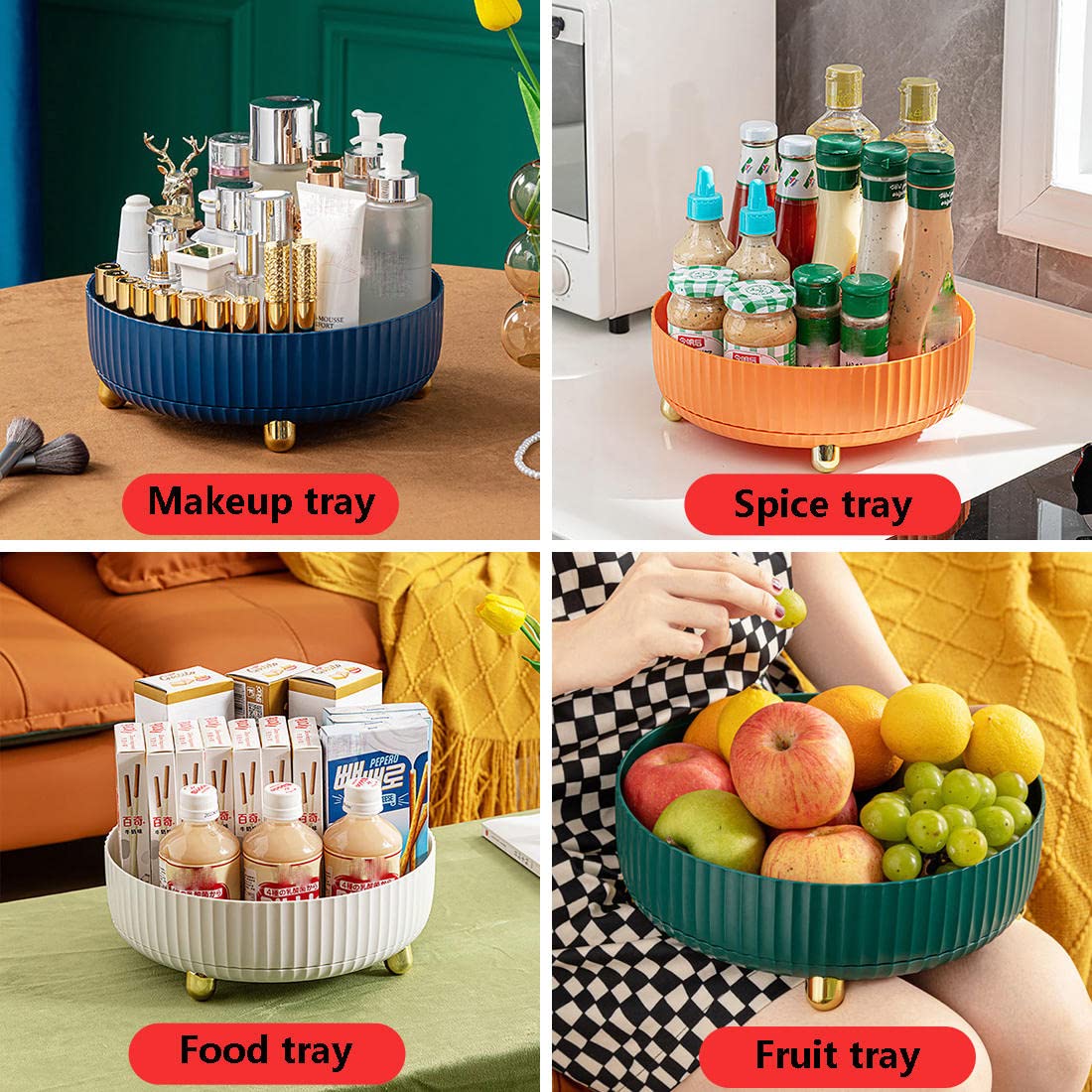 360° Rotating Strong Tray – Durable Kitchen & Home Organizer