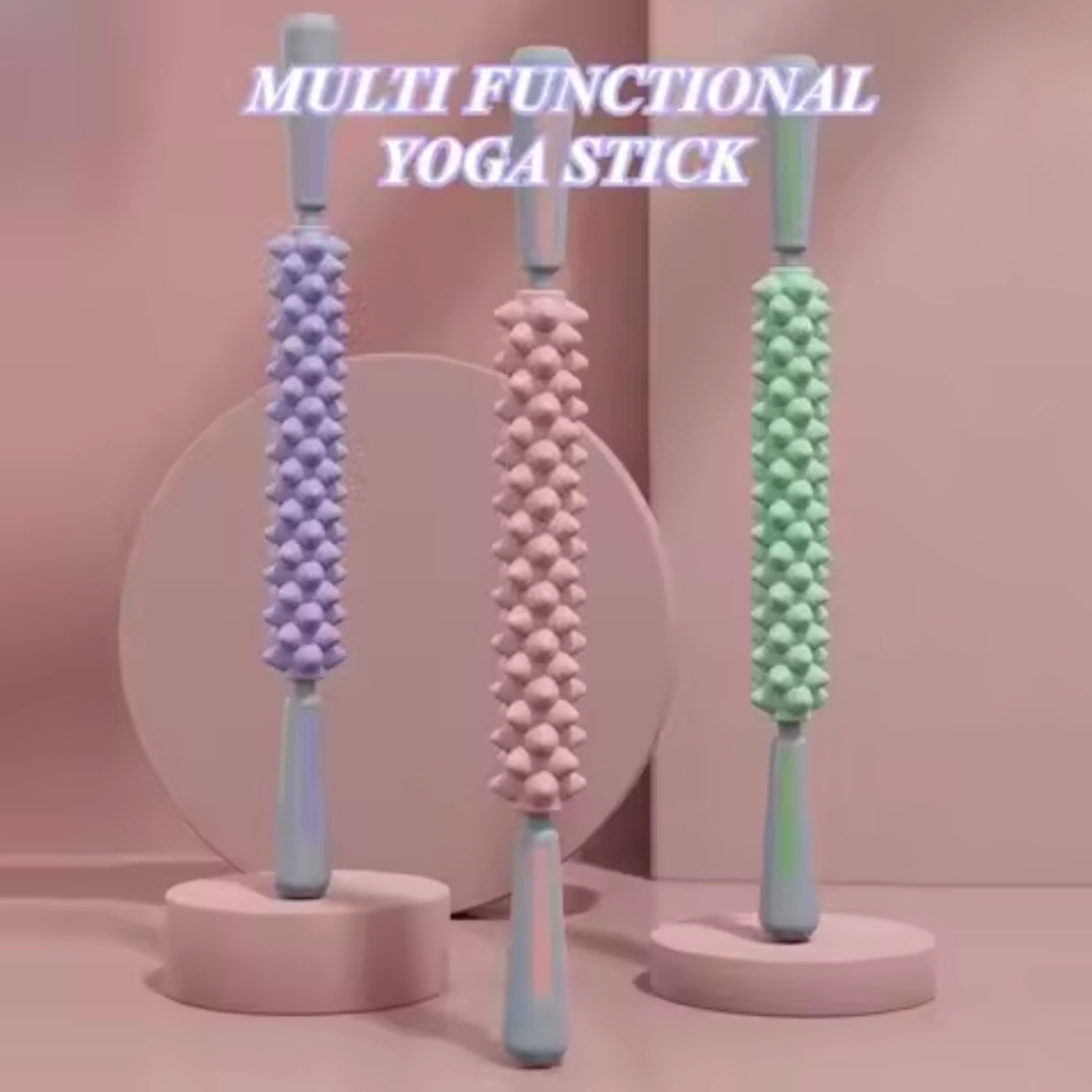 Yoga Massage Stick Yoga Fitness Wolf Teeth Muscles Massage Stick Calves Thighs Quadriceps Arm Forearm Relaxation Artifact Roller