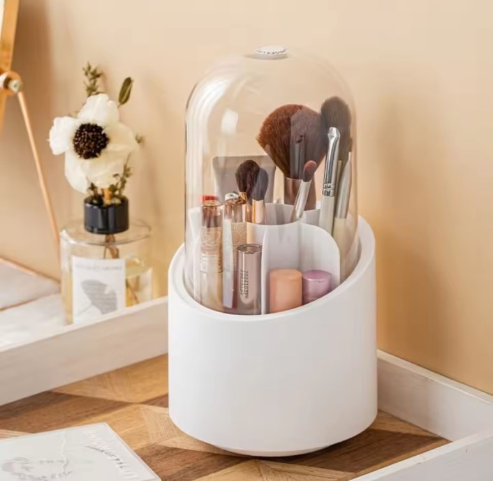 Rotating Makeup Brush Storage Box portable Multifunction Dust Proof Desktop Organizer Lipstick Shadow Cosmetic Holder