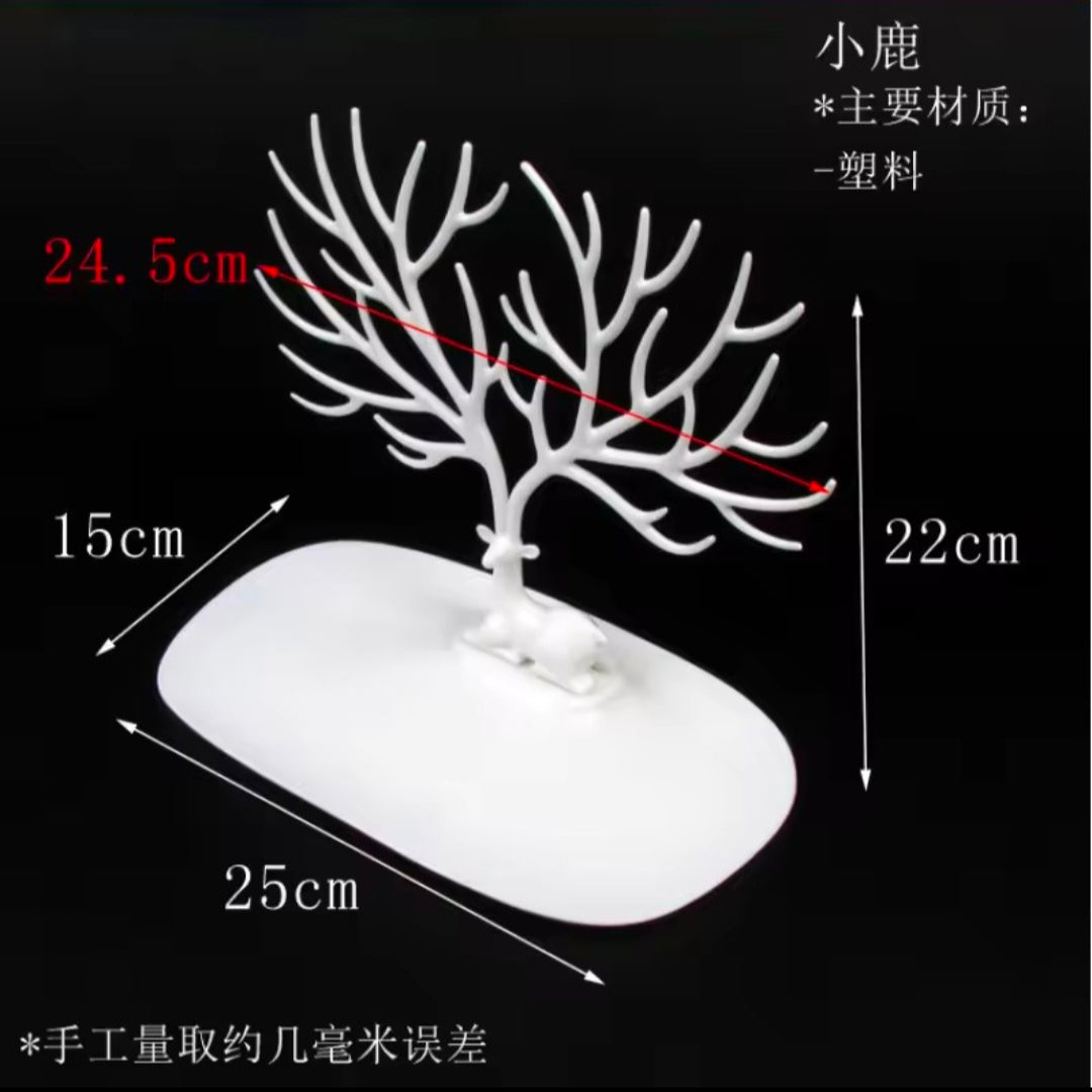 Jewelry Display Stand Tray Tree Storage Racks Earrings Necklaces Rings Jewelry Boxes Case Desktop Organizer Holder Make Up Decor