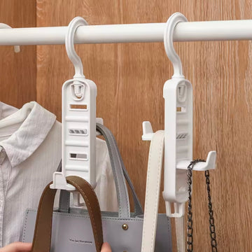 Storage artifact wardrobe storage multifunctional clothes hanger with no trace hanging bag rack, hat door, no punching hanging h