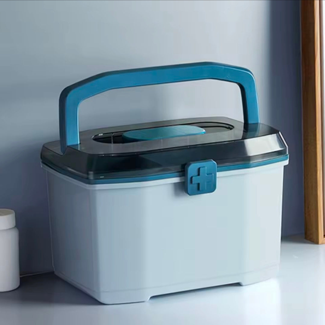 Plastic Storage Box Medical Box Organizer Double-Layer Multi-Functional Portable Medicine Cabinet Family Emergency first aid kit