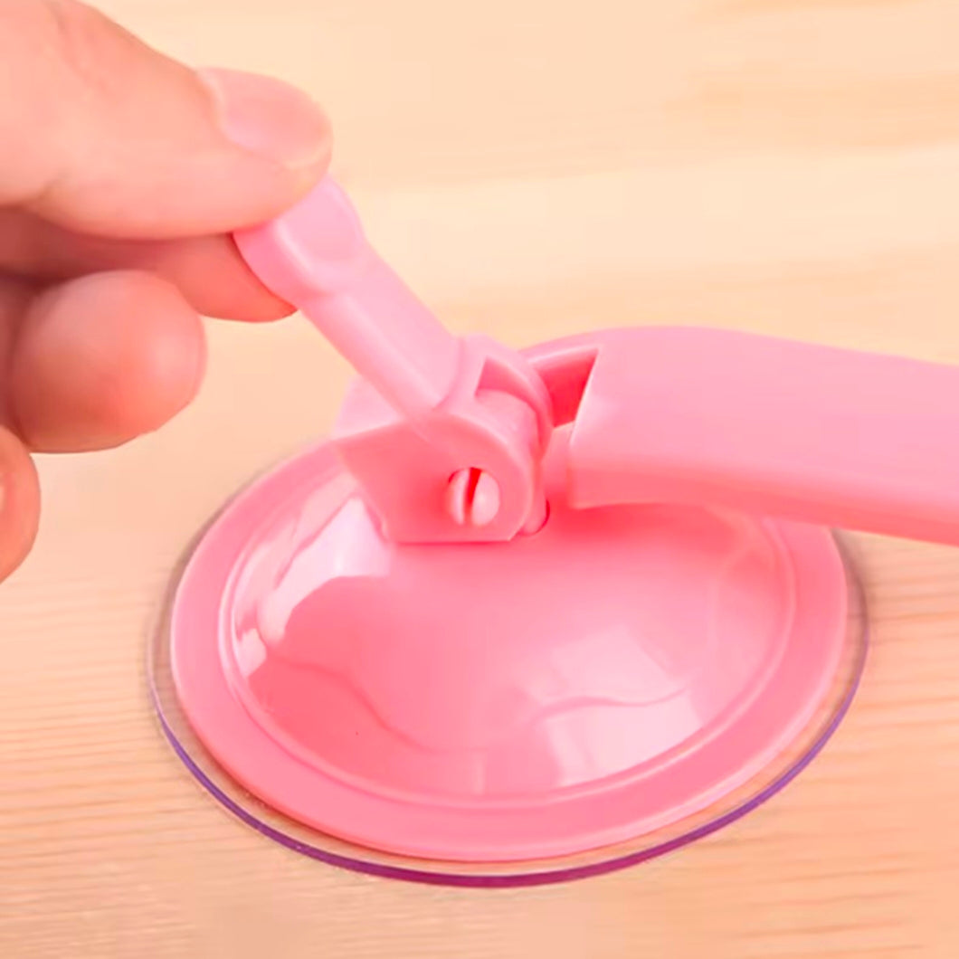 WIKHOSTAR 6 Hooks Towel Rack Suction Cup Hooks Bathroom Organizer Wall-mounted Storage Shelf Kitchen Towel Hanger Rack