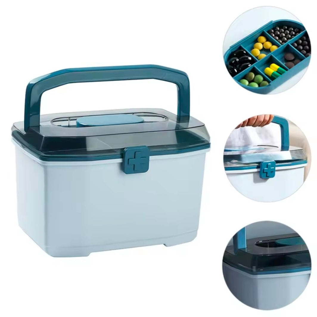 Plastic Storage Box Medical Box Organizer Double-Layer Multi-Functional Portable Medicine Cabinet Family Emergency first aid kit