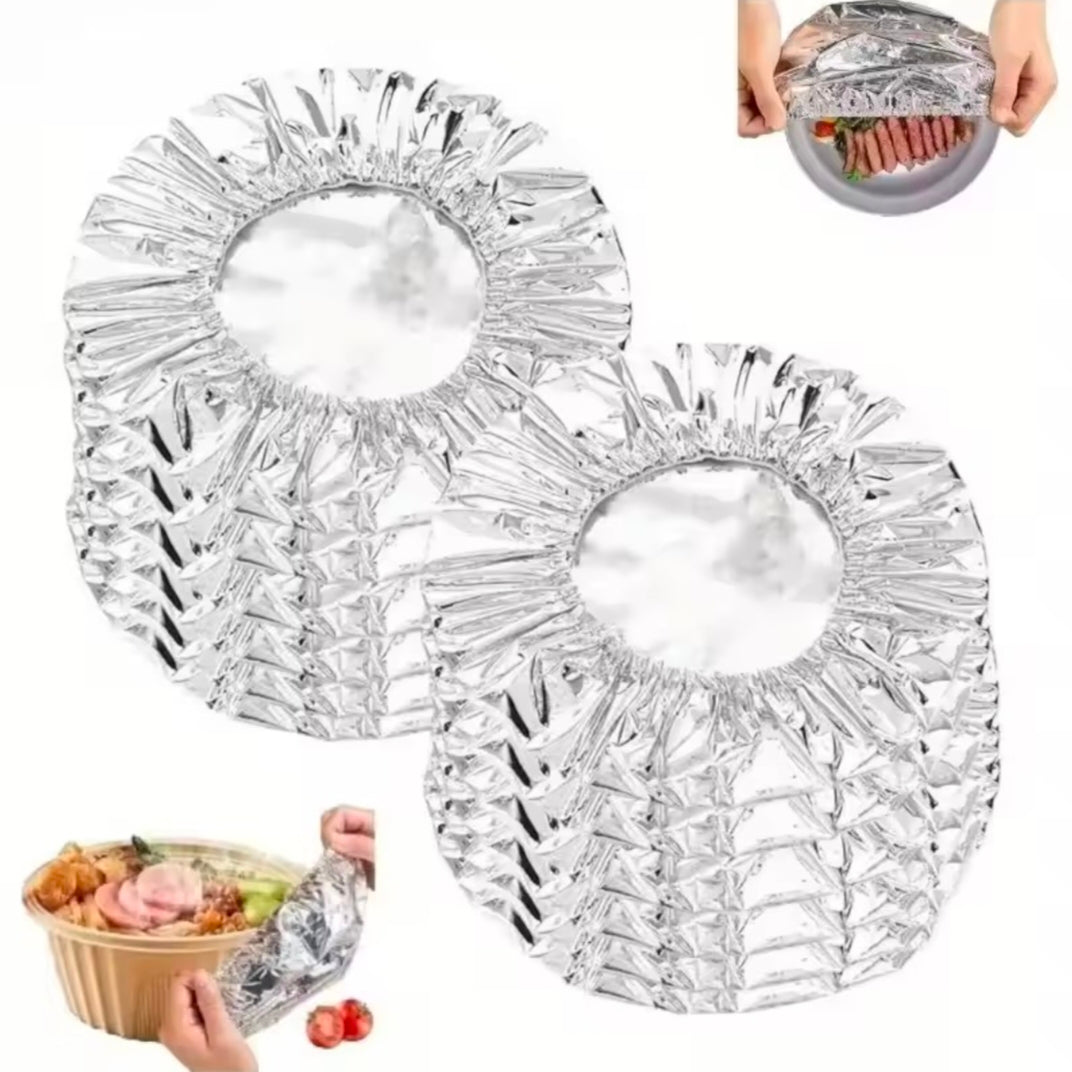Reusable Aluminum Foil Lid Food Grade Heat Insulated Bowl Cover for Fruits Meals Dustproof Insect-Proof KeepsFood Warm and Fresh (pack of 10)