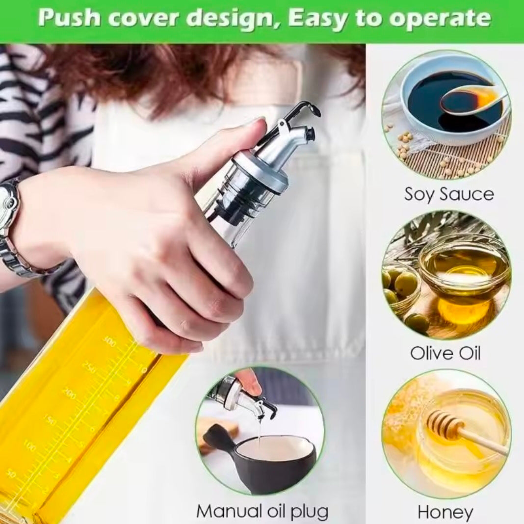 Transparent Glass Olive Oil Bottle Leakproof Kitchen Seasoning Soy Vinegar Square Glass Bottle Kitchen Supplies New Dropshipping