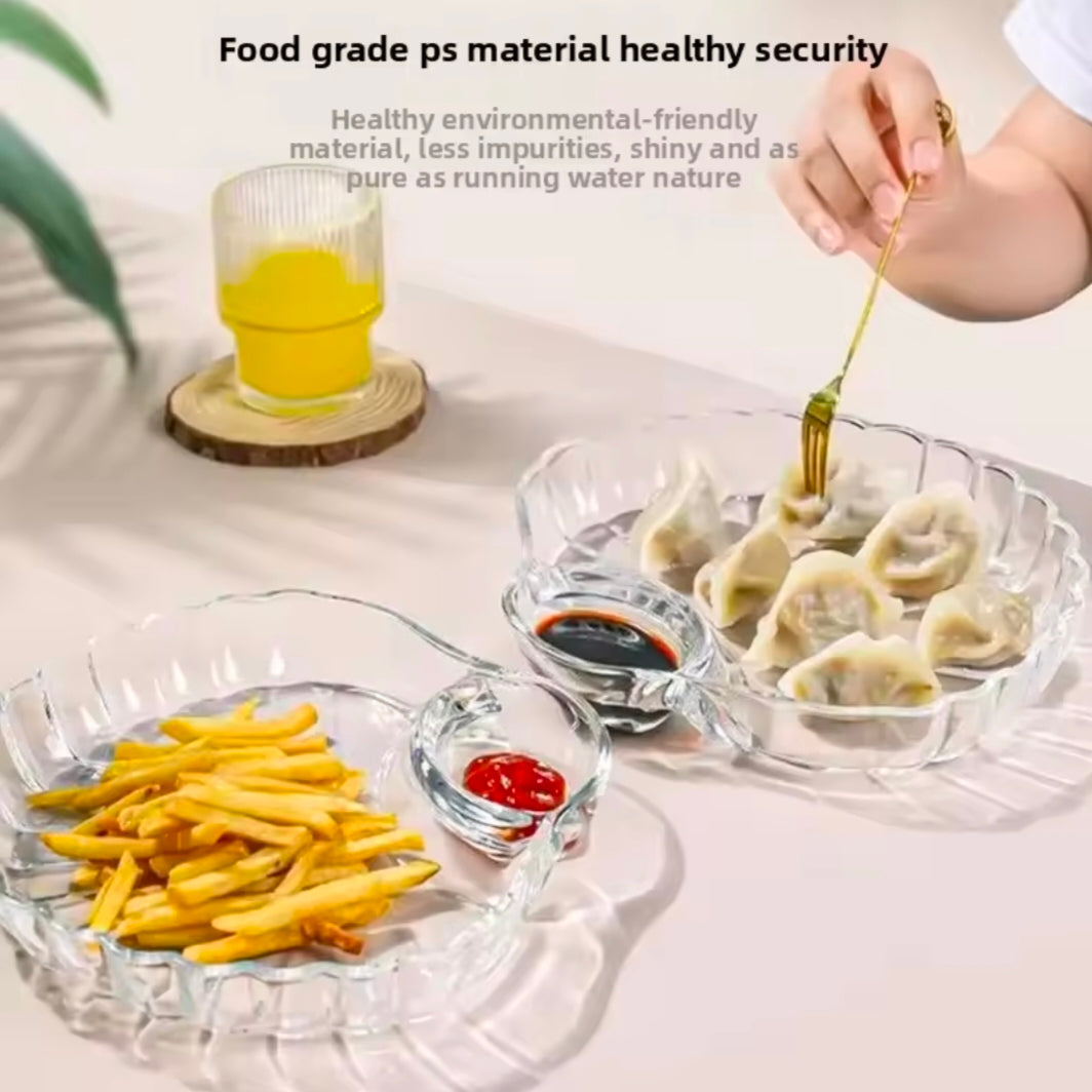 Shell Dish Transparent Dumpling Plate with Vinegar Discs Sushi Breakfast Dried Fruit Snack Shell Spitting Dish Fruit Plate