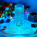 Crystal Diamond Table Lamp Rechargeable Acrylic Bedroom Bedside Ambiance Lamp Rose Decorative Lamp Touch Creative Night Lights