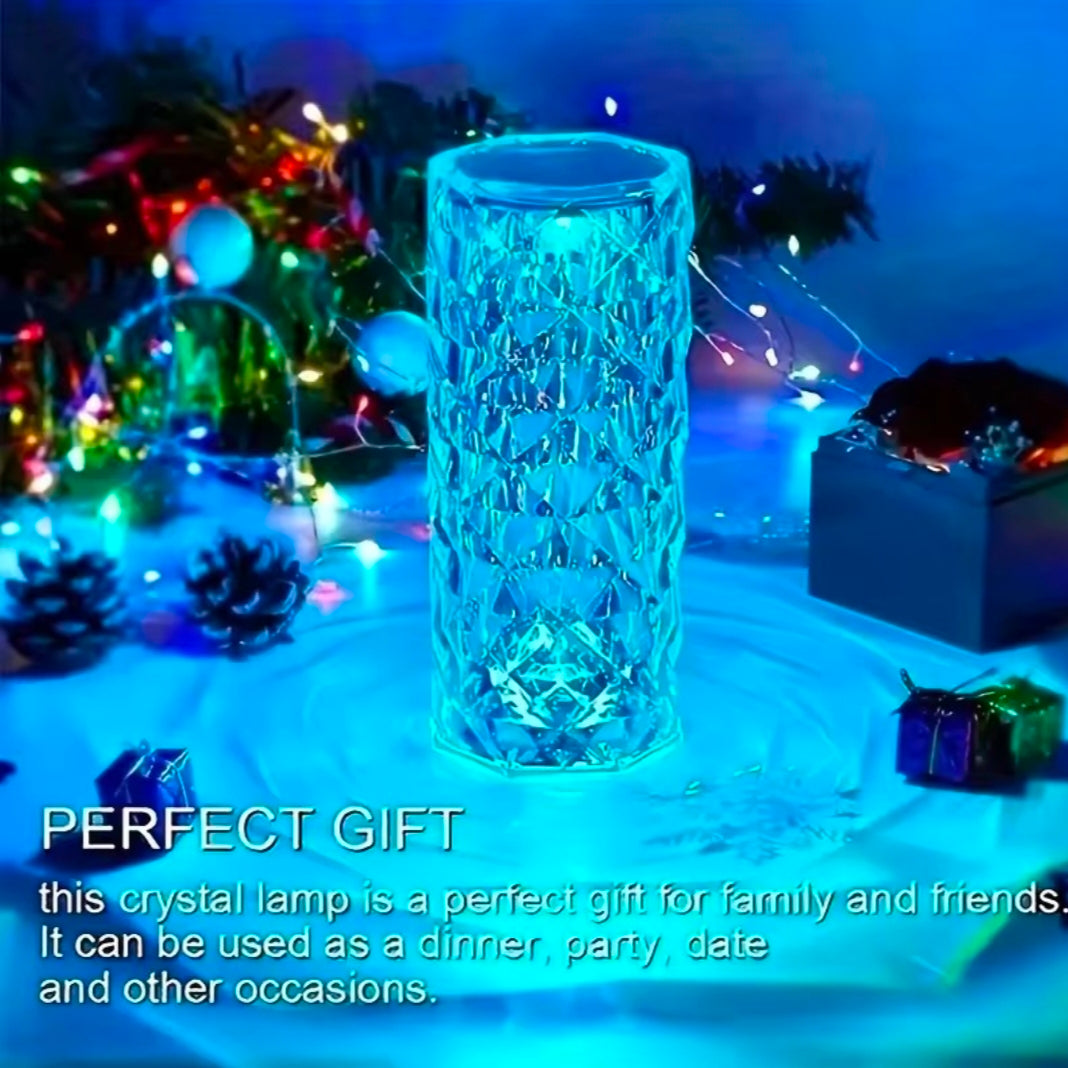 Crystal Diamond Table Lamp Rechargeable Acrylic Bedroom Bedside Ambiance Lamp Rose Decorative Lamp Touch Creative Night Lights