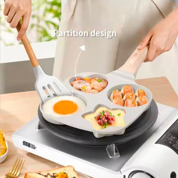 Frying Pan Nonstick Grill Pan 4- Cup Egg Frying Pan for Gas Stove and Induction Cookware