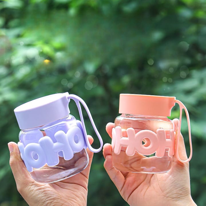 Cute Glass Bottle With Silicone Grip