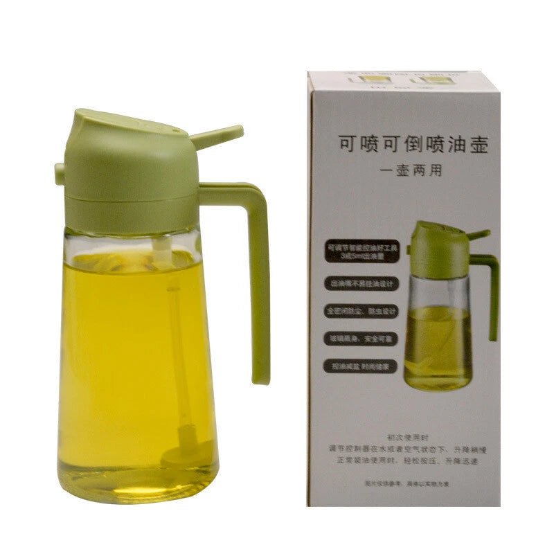 Versatile Kitchen Oil Bottle Dispenser - Spraying and Pouring