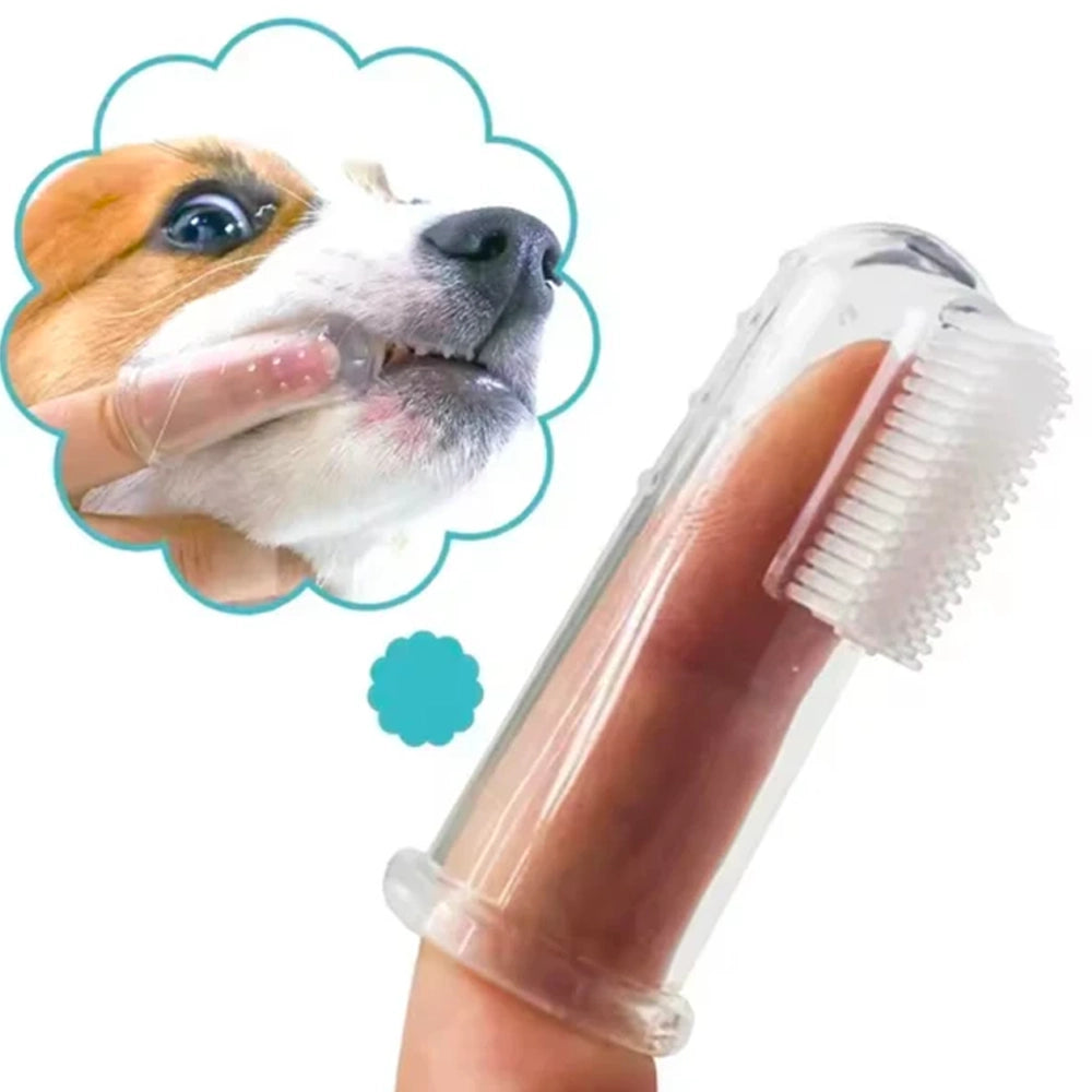 Super Soft Pet Finger Toothbrush Teddy Dog Brush Bad Breath Tartar Teeth Care Tool Dog Cat Cleaning Silicagel Pet Supplies